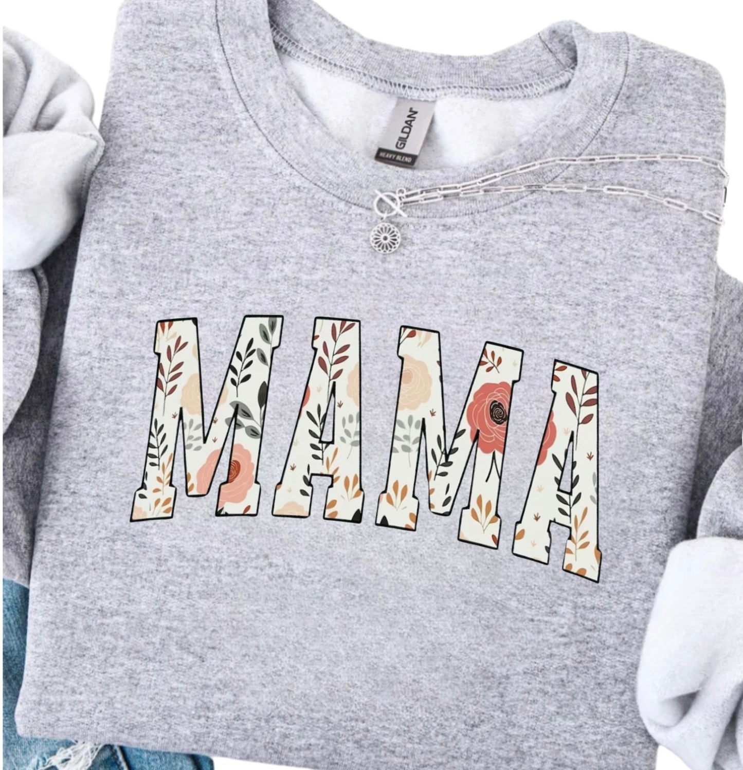 Mama Floral Print Crewneck