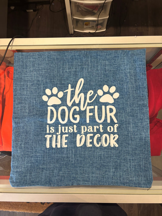 Blue Dog Fur Pillow - 18x18 inches cover only