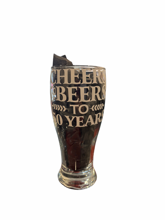 Cheers & Beers to 50 Years Beer Glass