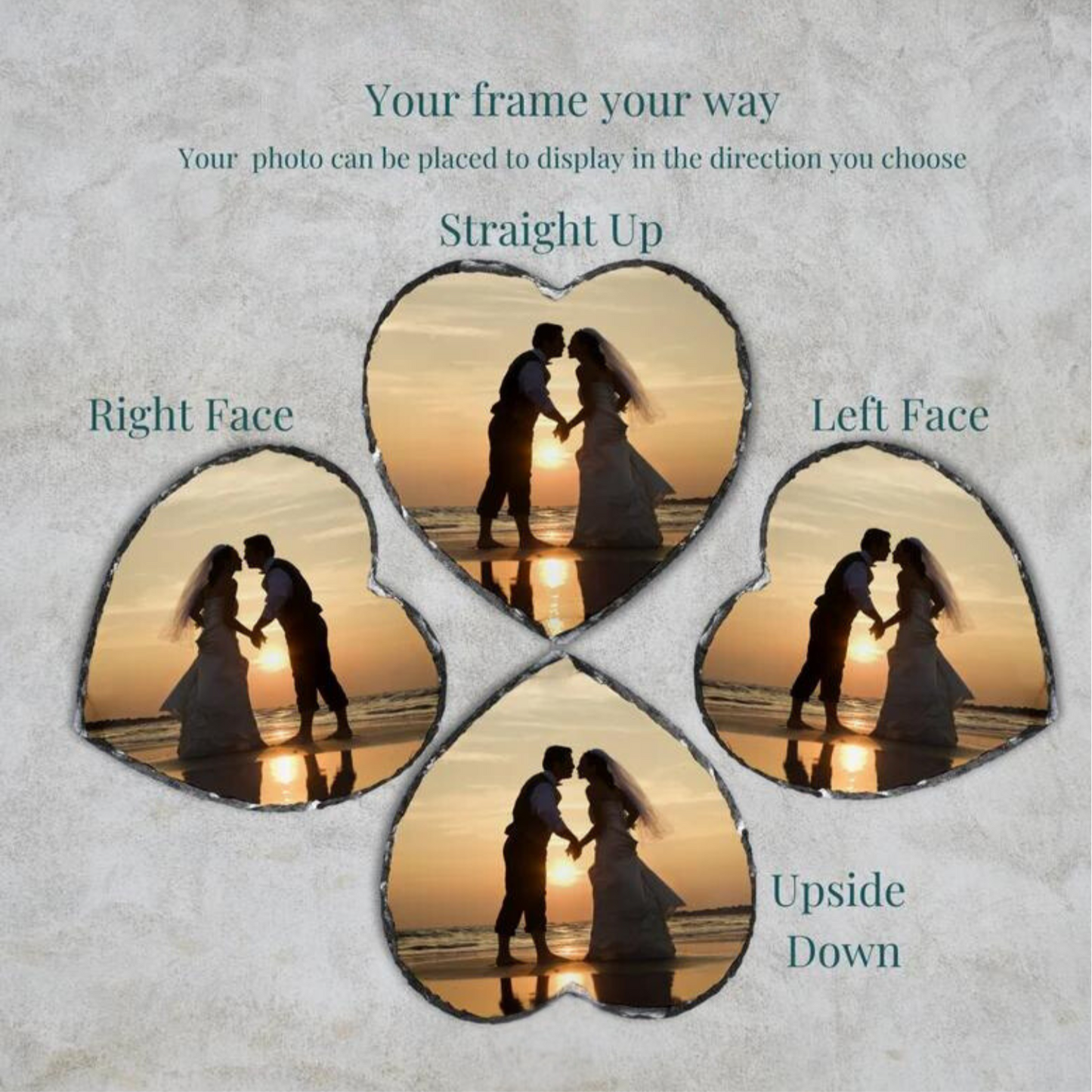Heart Mom Photo Stone Plaque