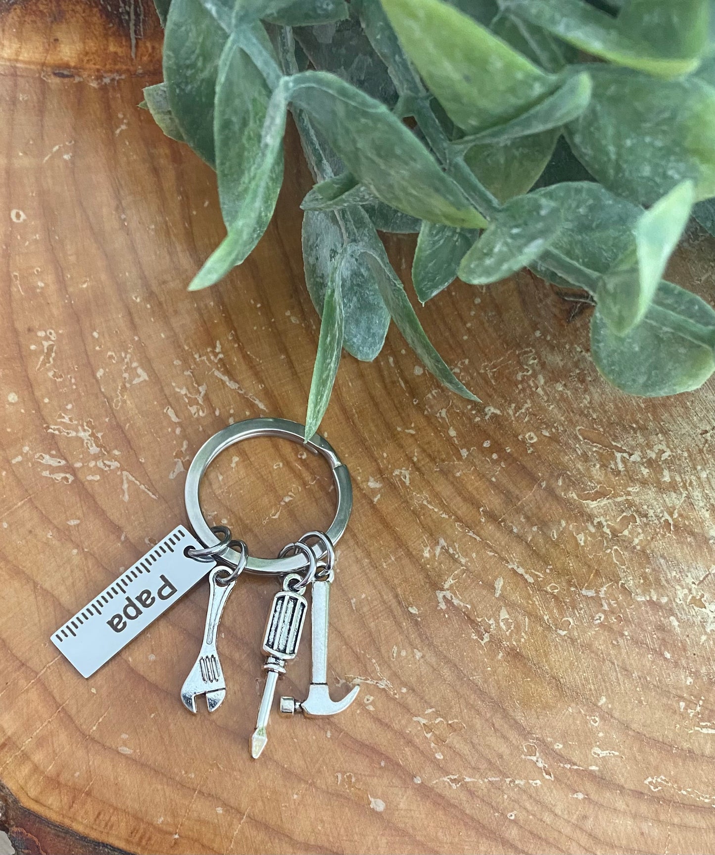 Papa Tool Charm Keychain