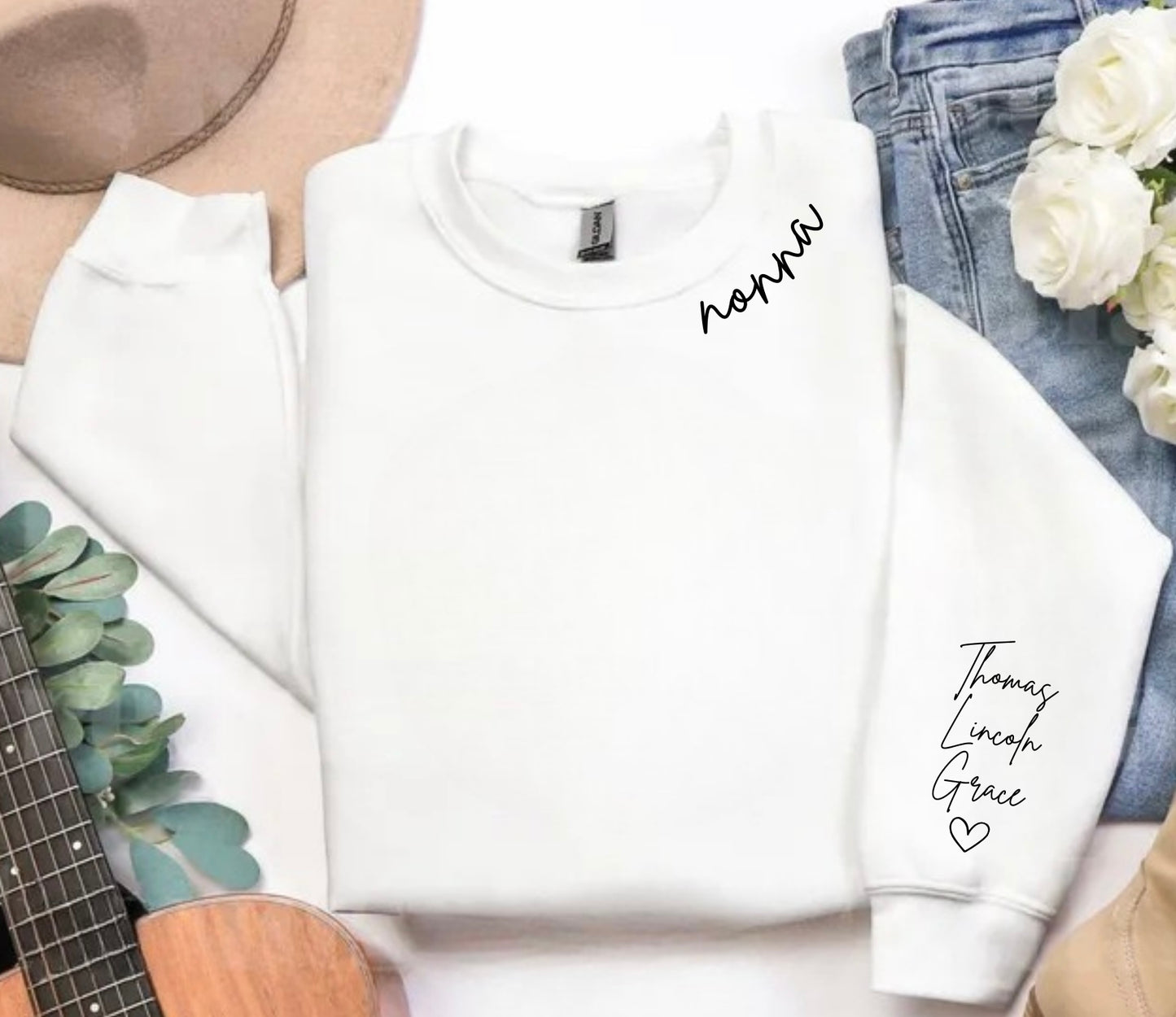 Nonna with Sleeve Names Crewneck