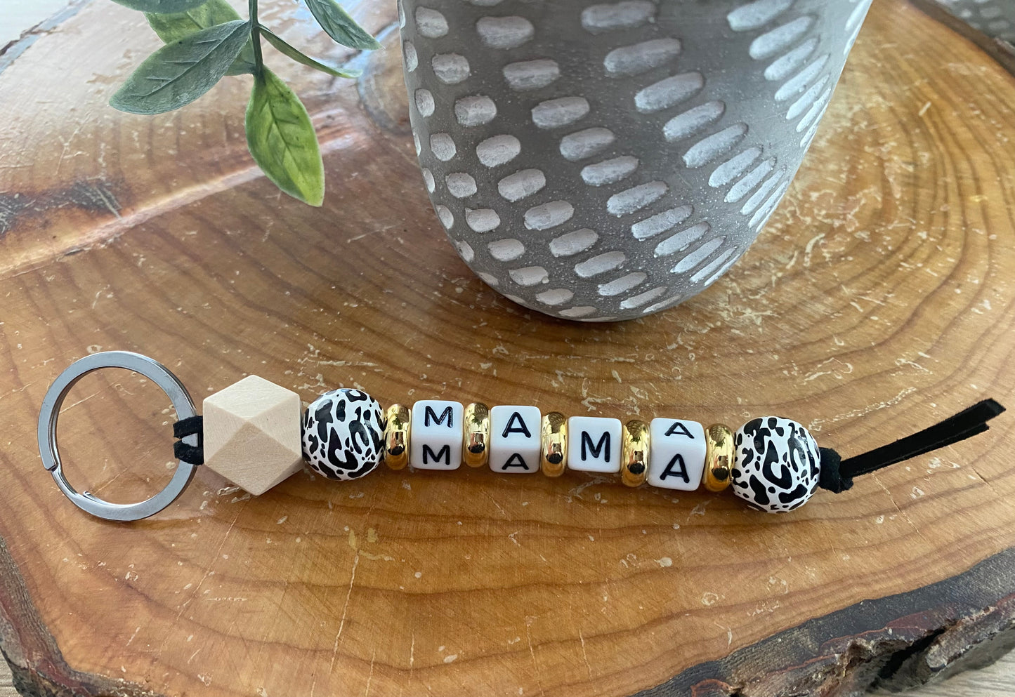 Mama Beaded Keychain
