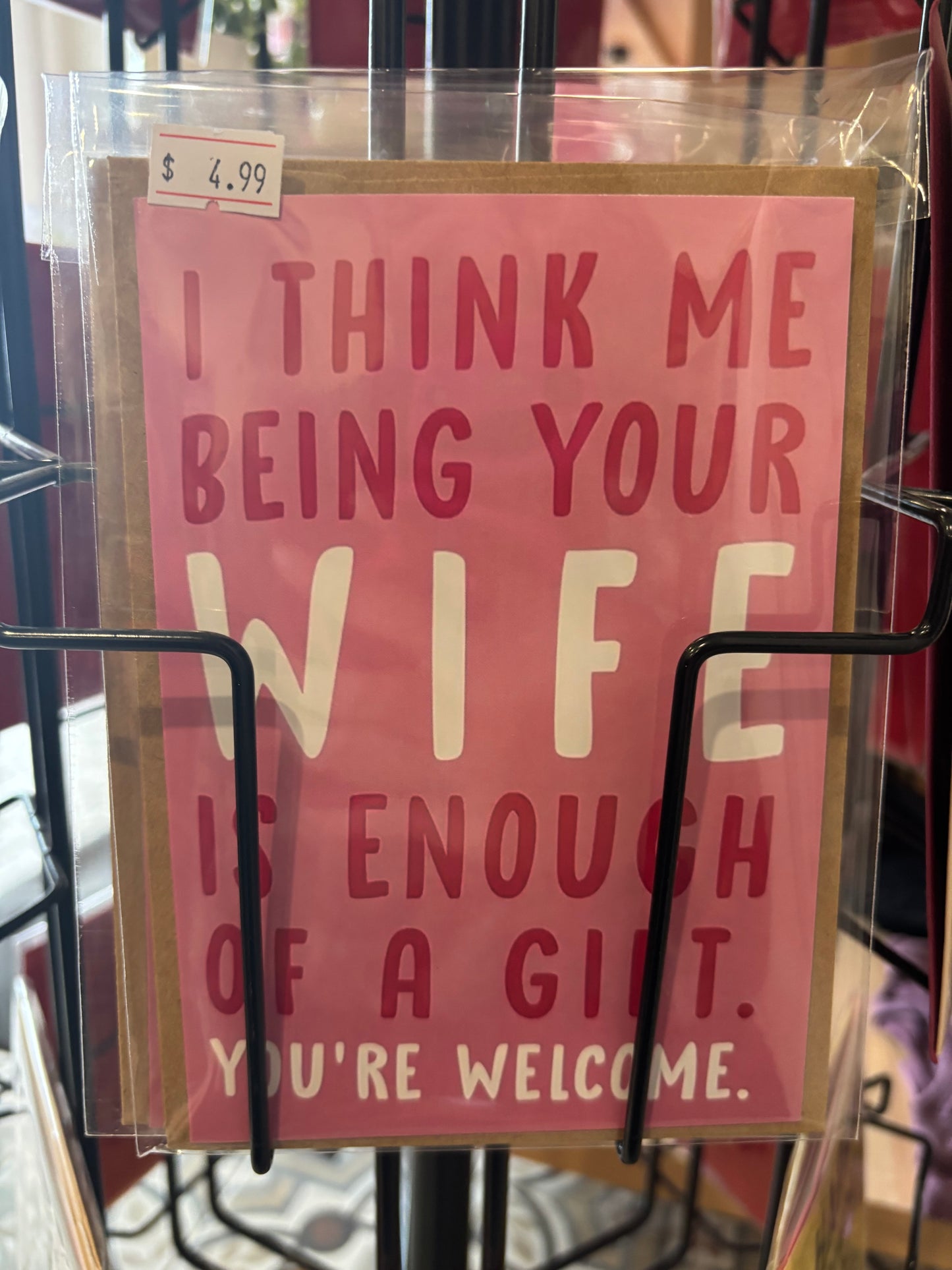 Me being your wife birthday card