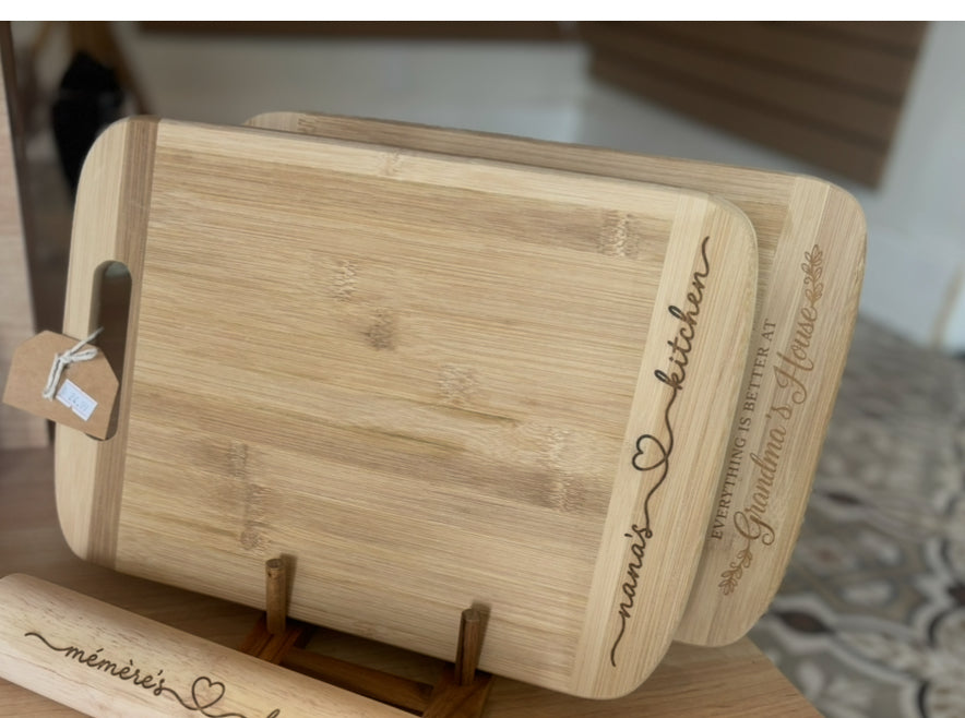 Nana’s Kitchen Engraved Bamboo Cutting Board