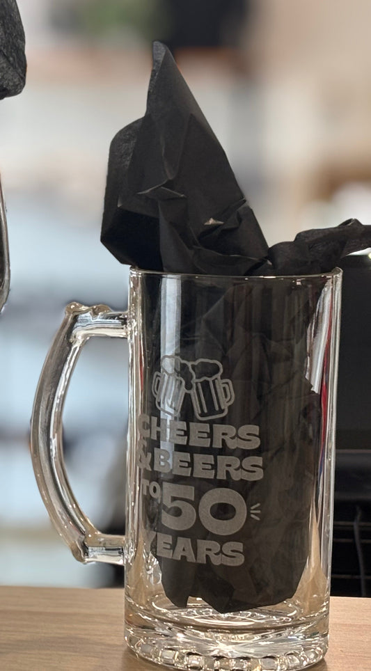 Cheers & Beers to 50 years Beer Glass