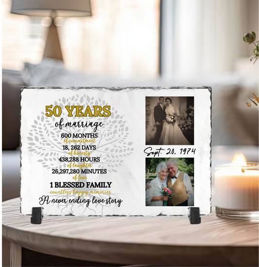 A Never Ending Love Story Anniversary Stone Plaque