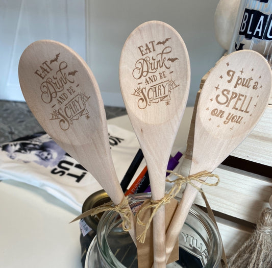 Eat Drink & Be Scary- Wooden Spoon