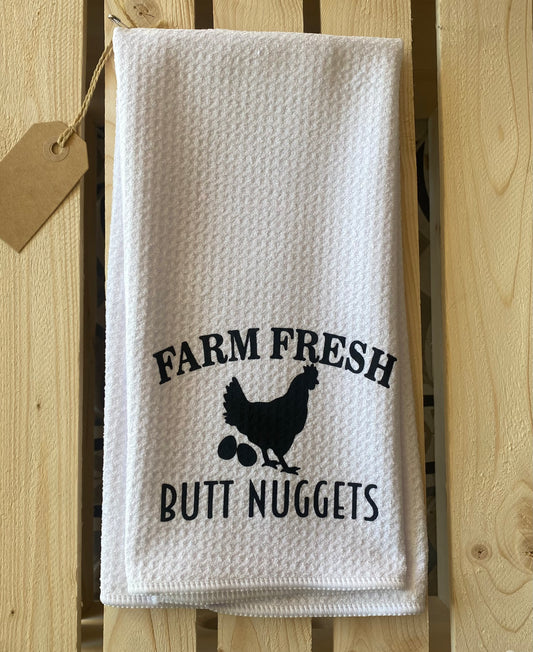 Farm Fresh Butt Nuggets Tea Towel