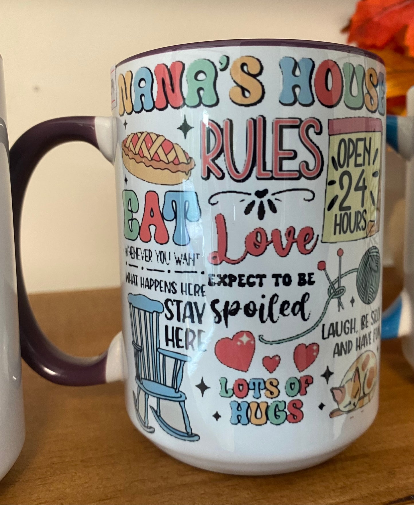 Nana’s House Rules -Purple/White 15 oz