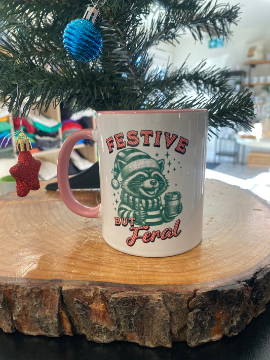 Festive but Feral - Pink 11 oz mug