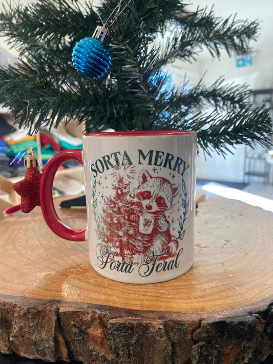 Sorta Merry Sorta Feral - Red 11 oz mug