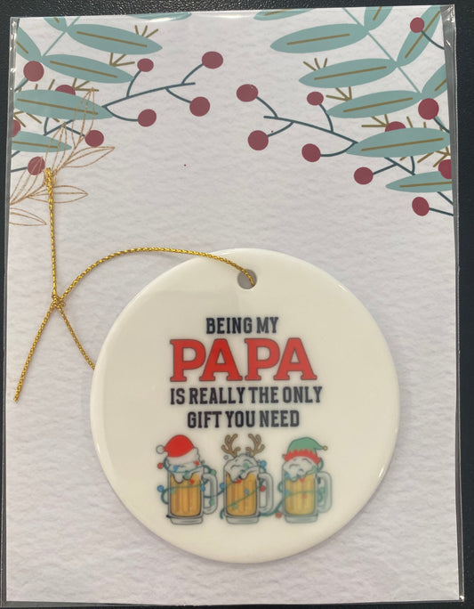 Papa Beer Ornament