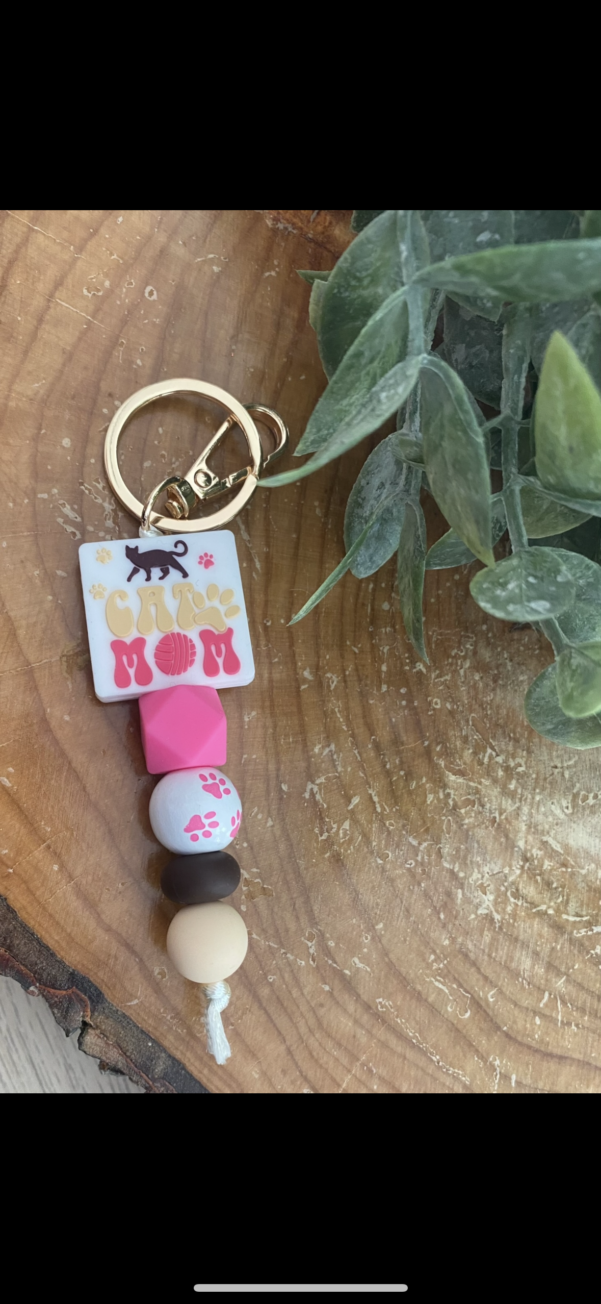 Cat mom Keychain