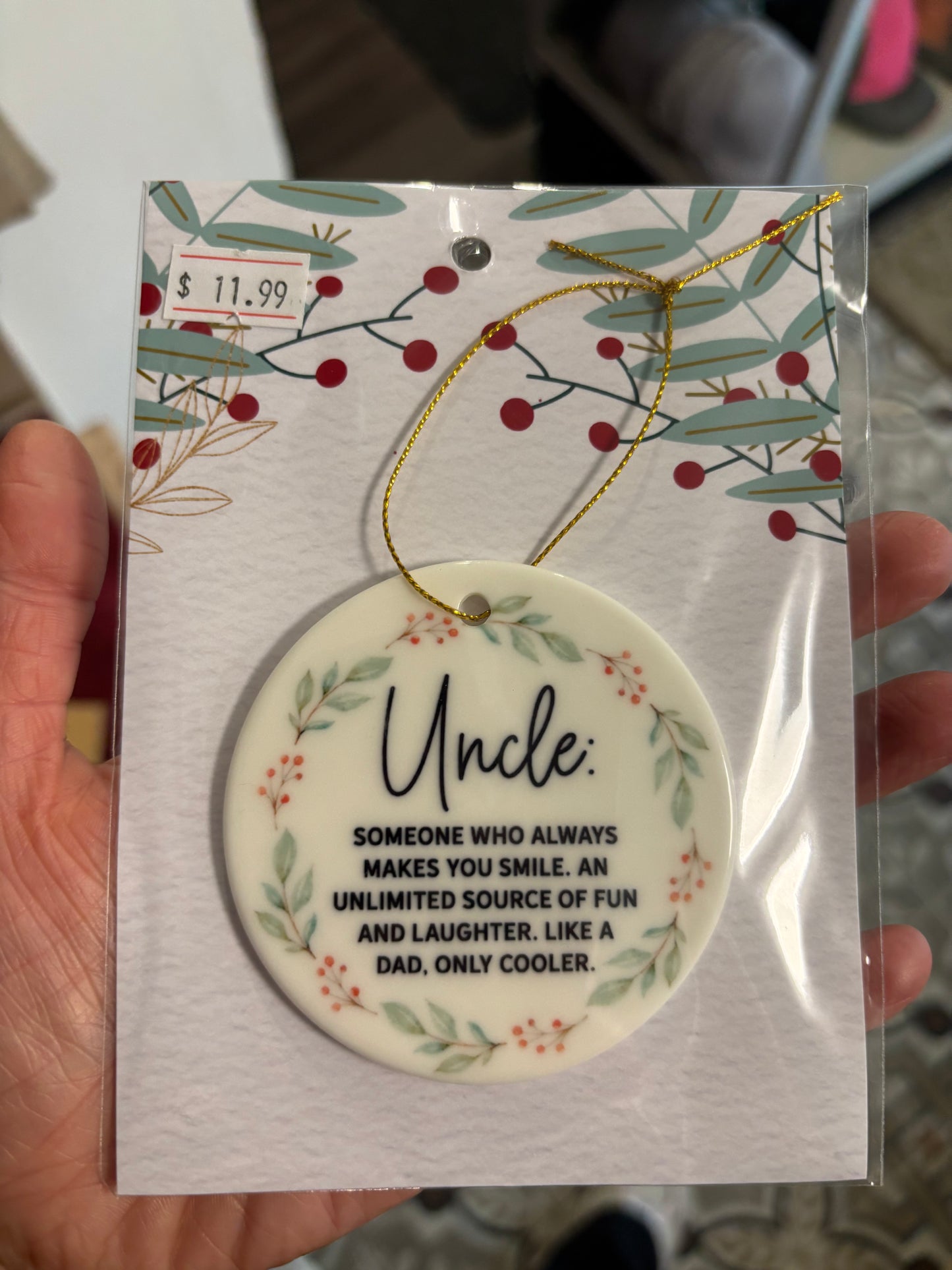Uncle Ceramic Ornament