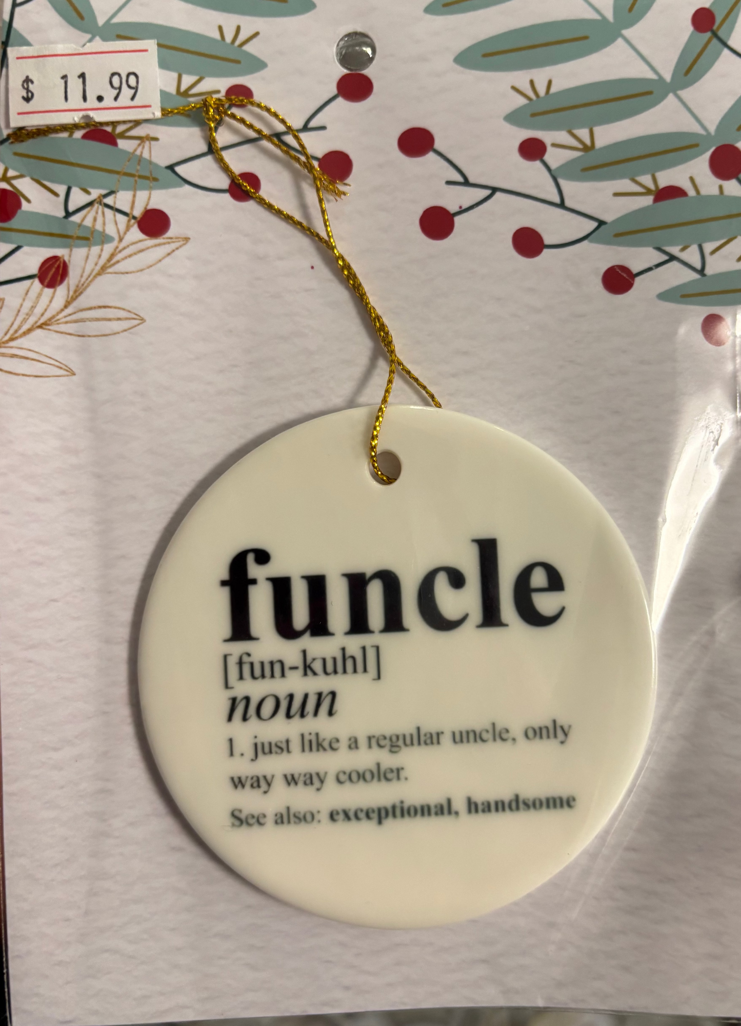 Uncle Ceramic Ornament