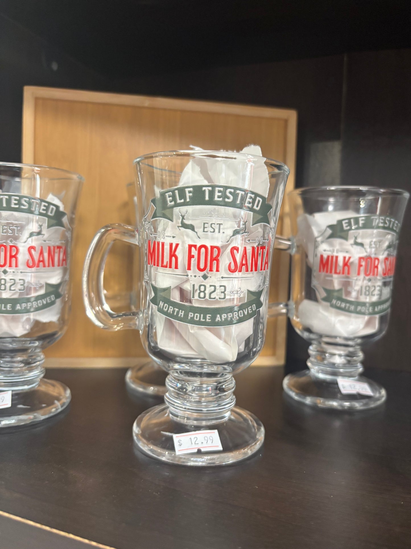 Santa’s Milk Glass Cup with Handle